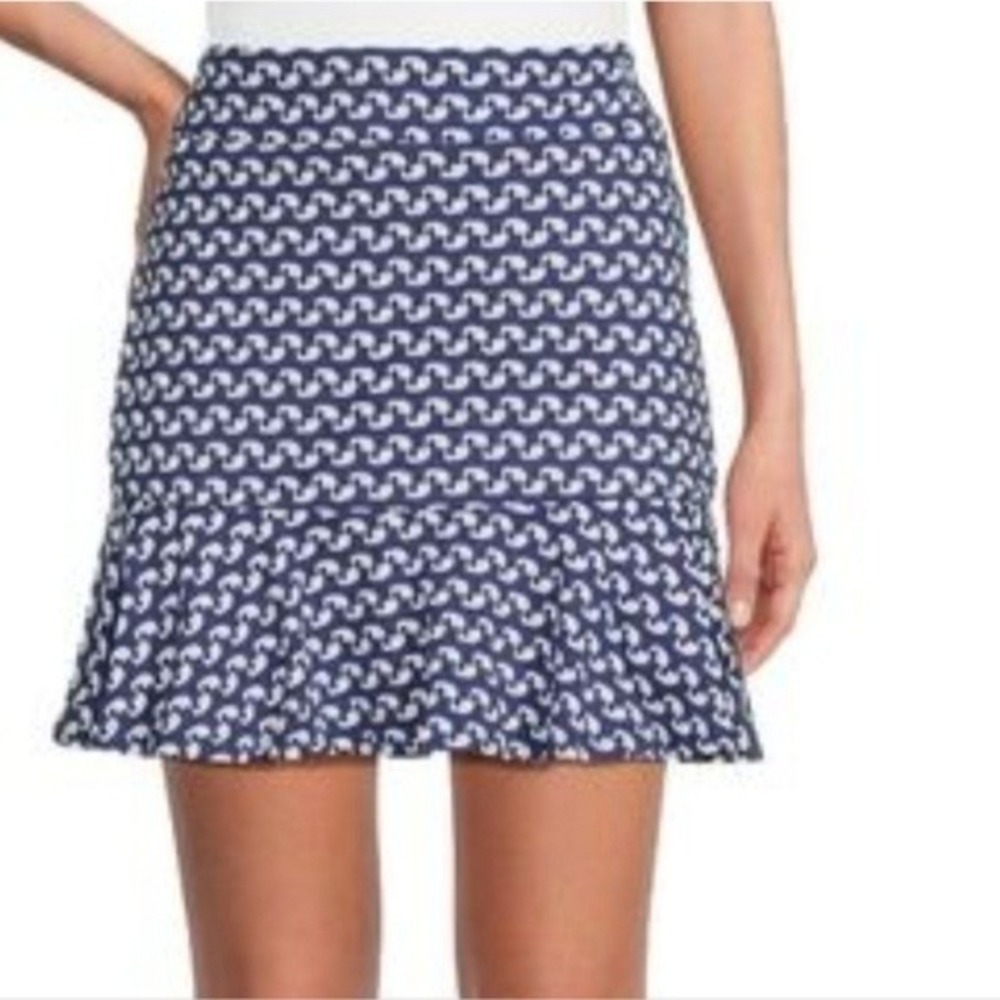 J. McLaughlin Susan‎ Sport Skort Blue White Geometric Link Print Athletic Size M